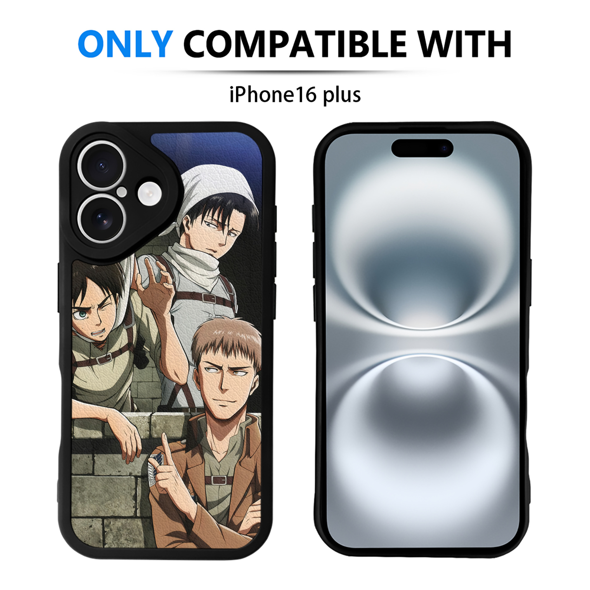 （画像用） 進撃の巨人 Attack on Titan 【iPhone 16シリーズ対応】シリコンスマホケース（レザー調） 材質：シリコン